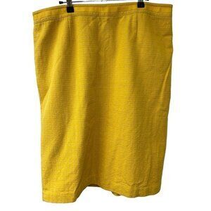 Boden Skirt Pencil Cotton Textured Yellow Lined Women’s Size UK18 L US14 L